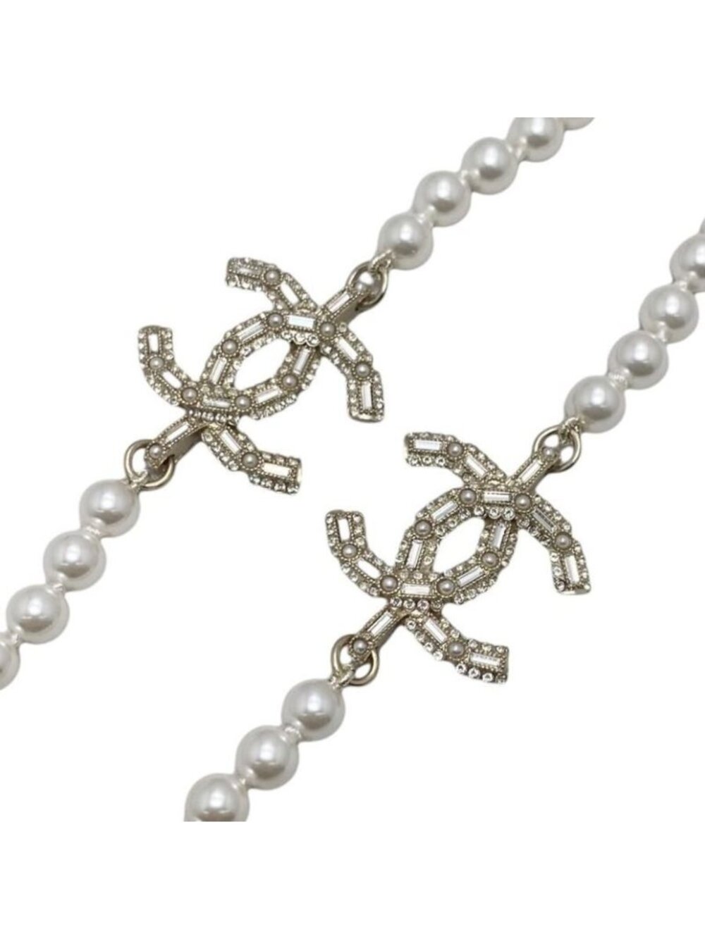 Chanel Long Necklace Coco Mark Rhinestone Pearl 2024 Gold Hardware - Picture 2 of 6